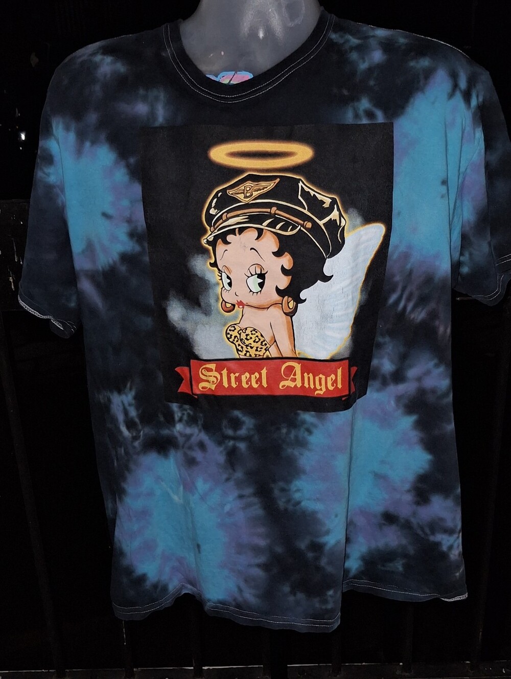 Vintage BETTY BOOP STREET ANGEL Tie Dye T Shirt Size XL